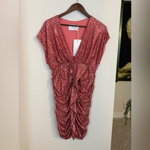 NWT Kasia (Anthropology Brand) Rouched Sequin Dress - Picture 2 of 5